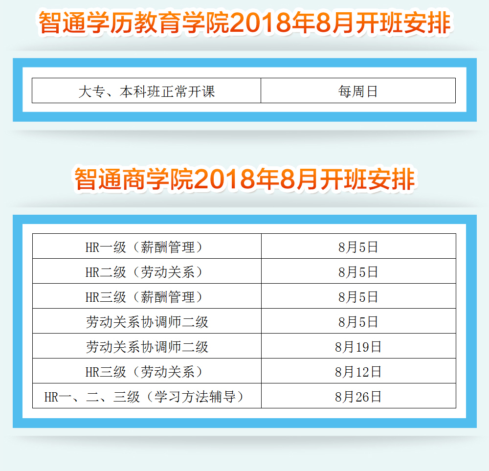 智通教育2018年8月各課程開班通知05