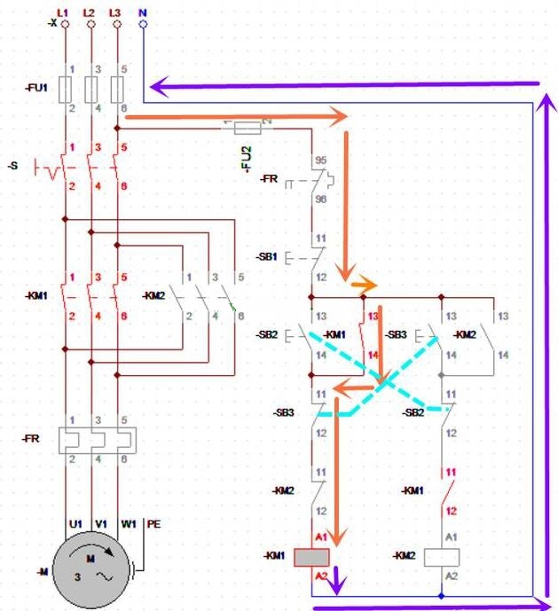 電工證報考條件-三相交流電動機(jī)正反轉(zhuǎn)互鎖電路的分析