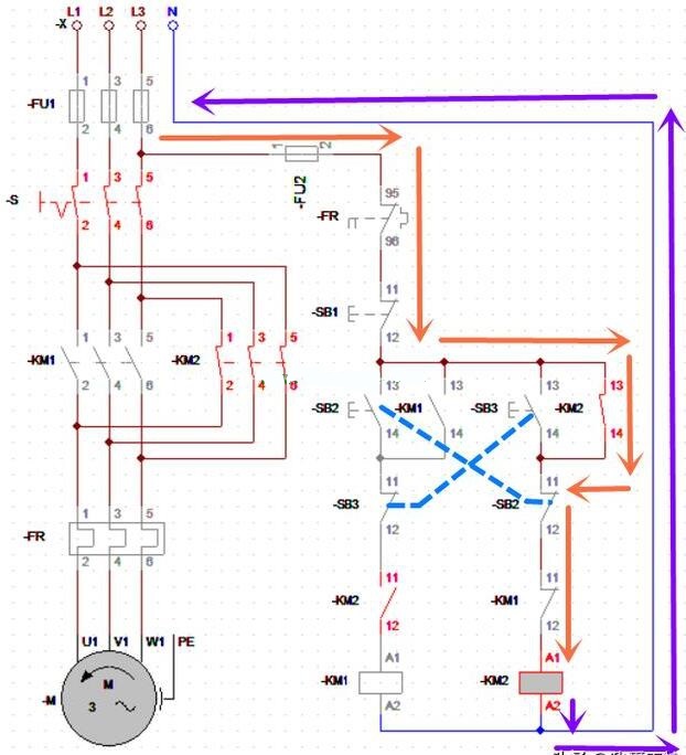 電工證報考條件-三相交流電動機(jī)正反轉(zhuǎn)互鎖電路的分析